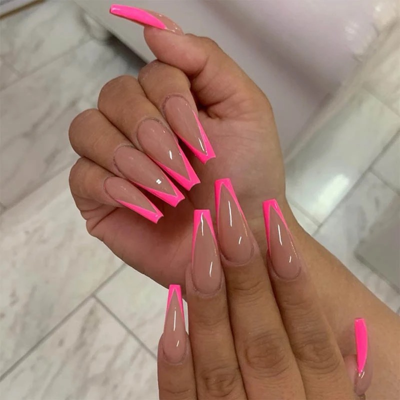 Nails With Pink Tips That Will Have You Tickled Pink
